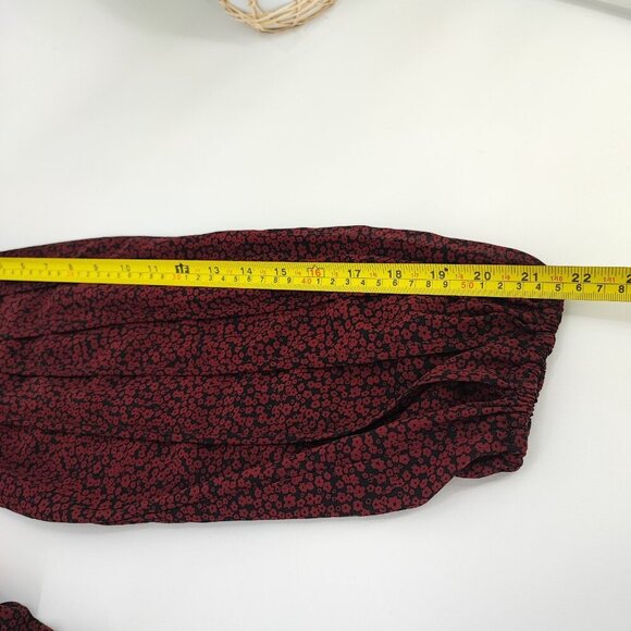 Madewell Women's Carbernet Starr Red Pleated Mini Dress Size M - Picture 8 of 9